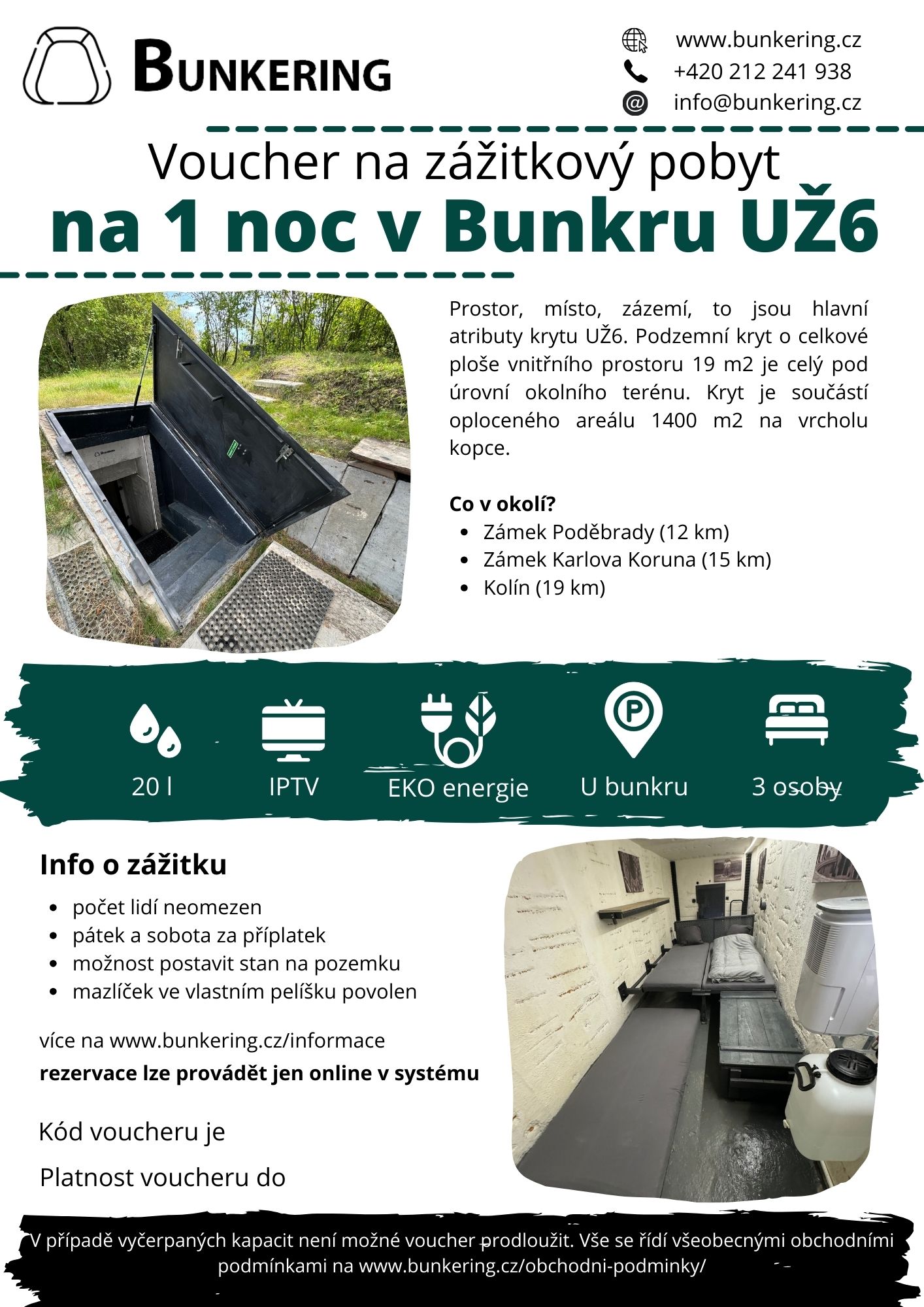 Voucher - Bunkr UŽ6 - 1 noc